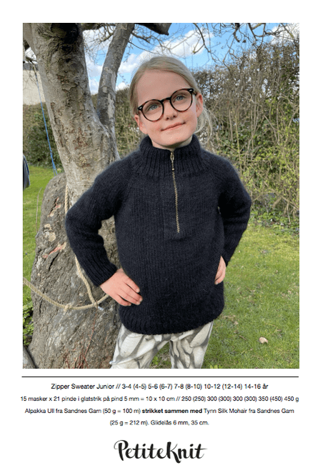 Hovedbilde Zipper Sweater Junior - oppskrift